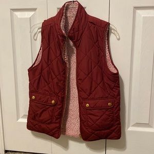 Pink Lily Reversible Quilted/Sherpa Vest